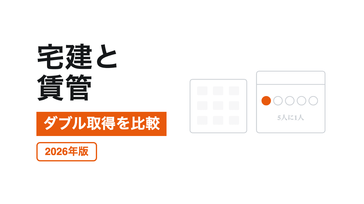 宅建と賃貸不動産経営管理士の役割とダブル取得を比較した記事カバー