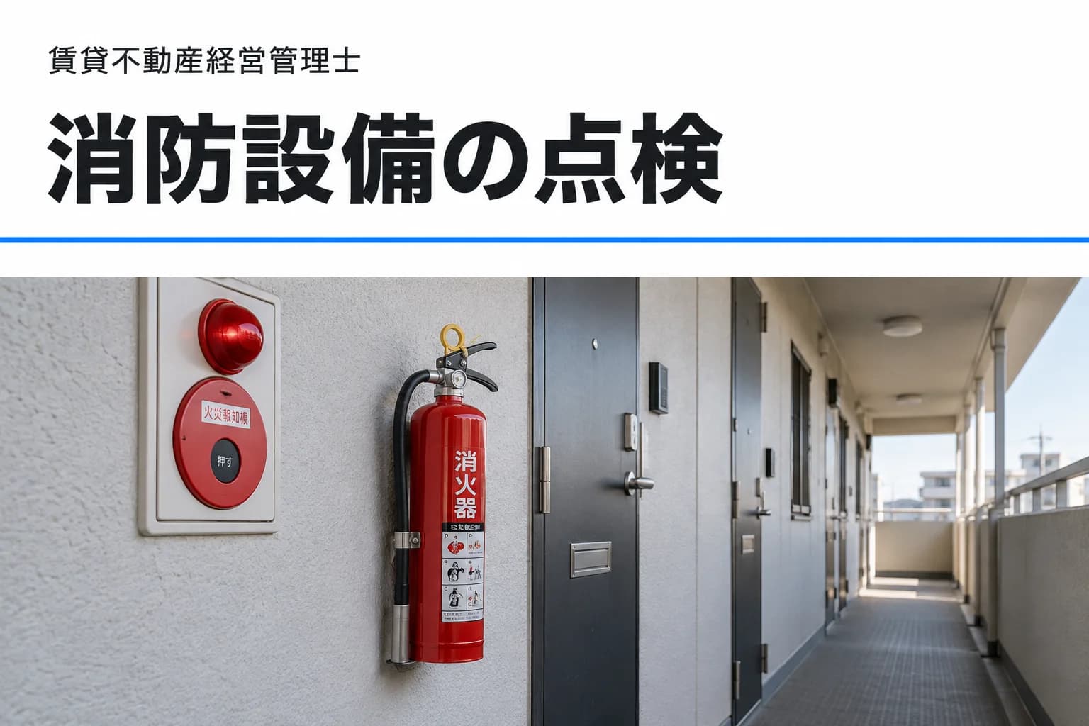 消防設備を学ぶ記事のカバー(写真調イメージ)
