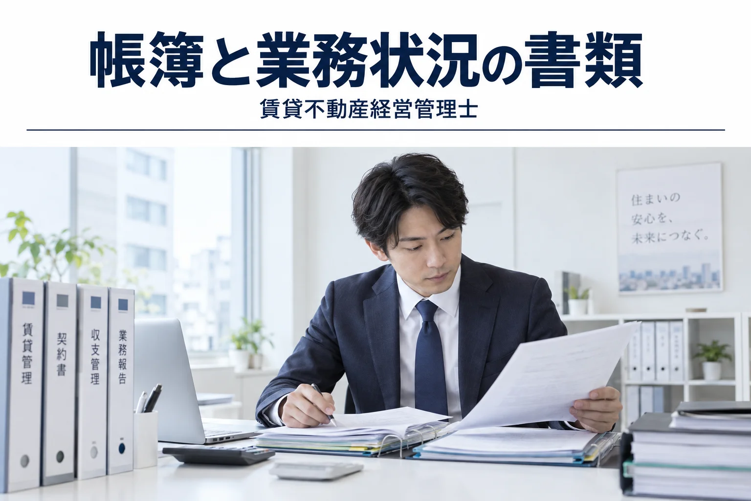 業務状況調書・帳簿の備置きの解説記事カバー(写真調イメージ)