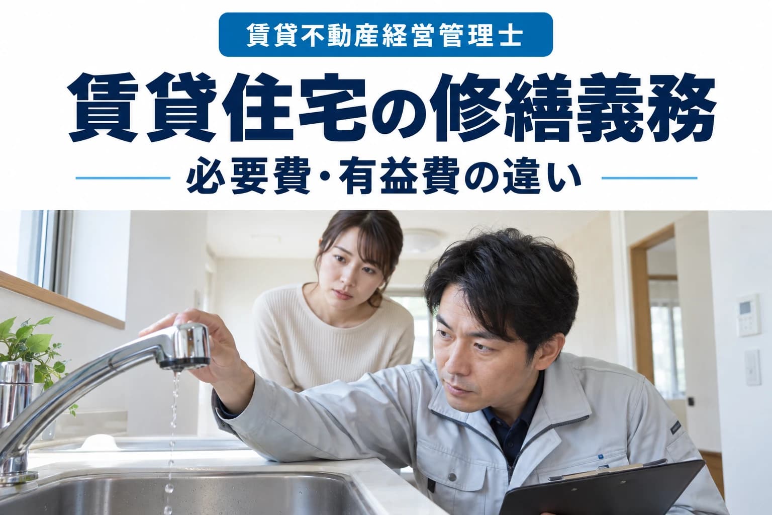 賃貸住宅の修繕義務と費用を学ぶ記事のカバー(写真調イメージ)