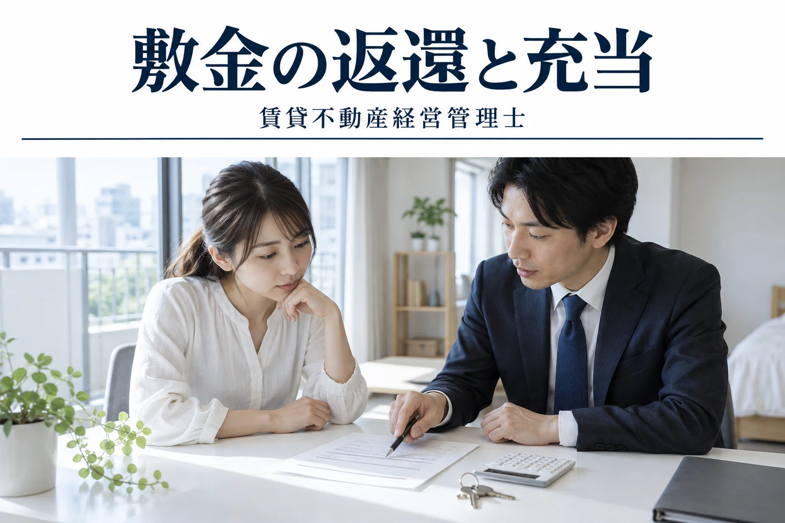 敷金|試験の判断カードの解説記事カバー(写真調イメージ)