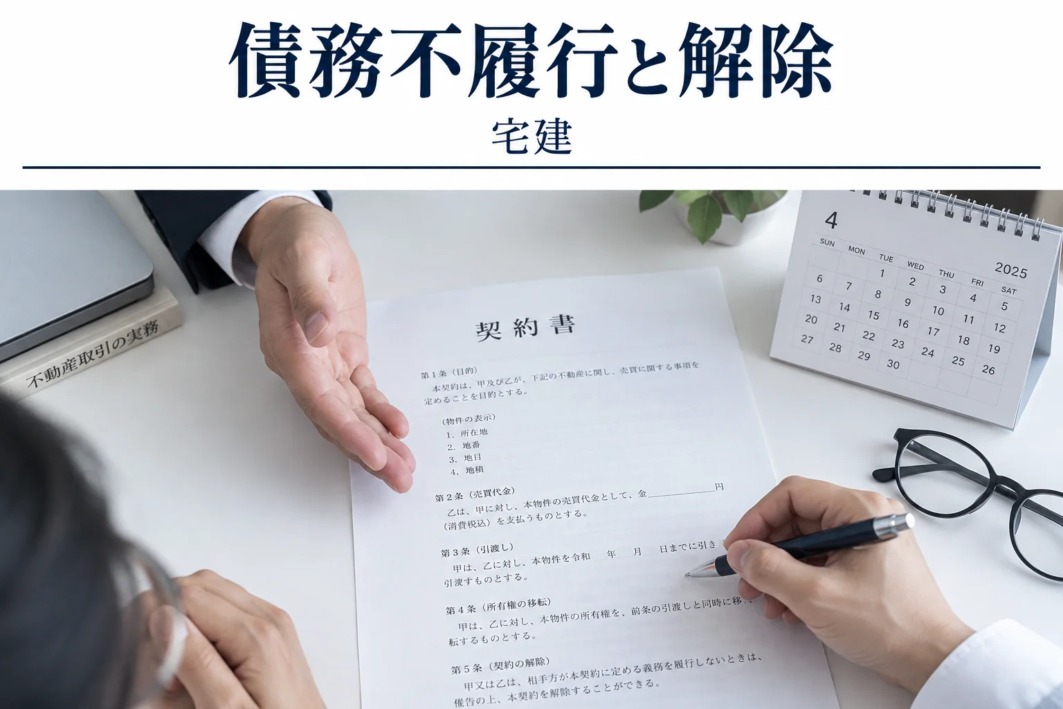 債務不履行と解除の解説記事カバー(写真調イメージ)