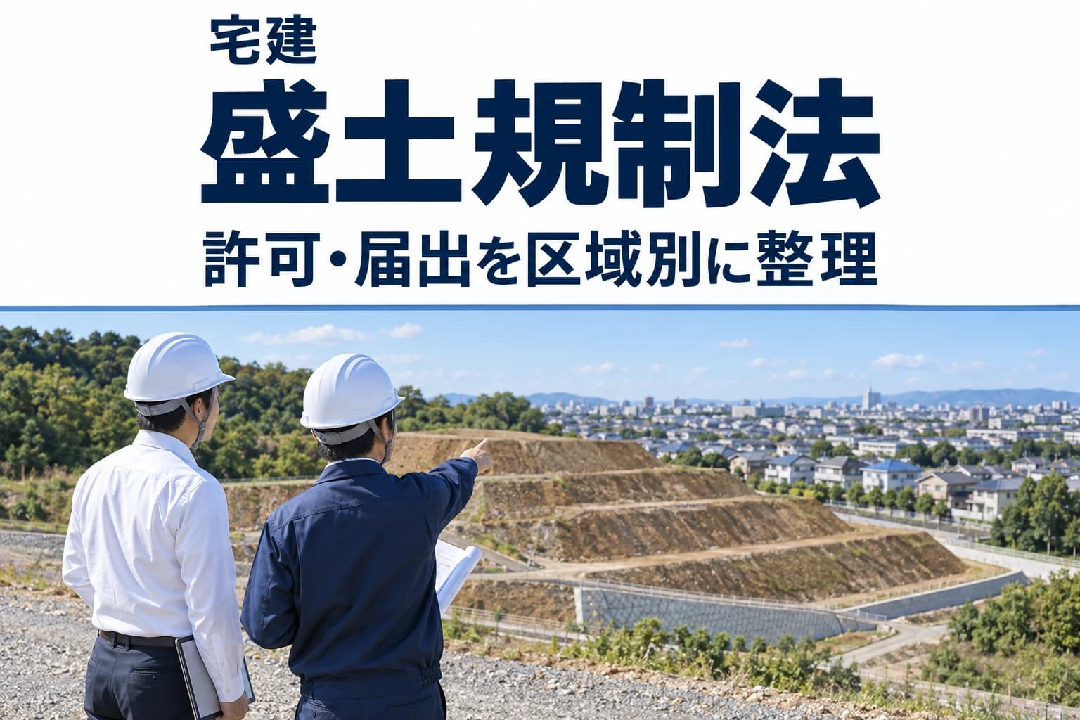 宅建の盛土規制法|許可・届出の違いと数字の覚え方のカバー(写真調イメージ)
