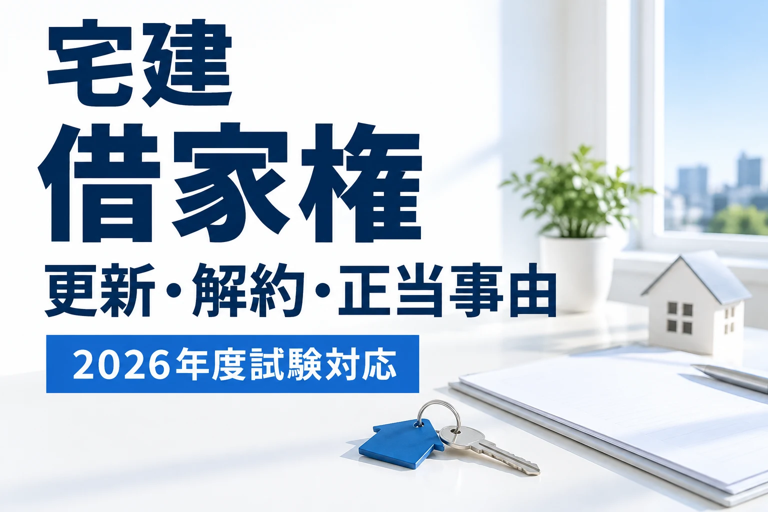 宅建の借家権|更新・解約・正当事由を借地権と比較を説明する記事カバー