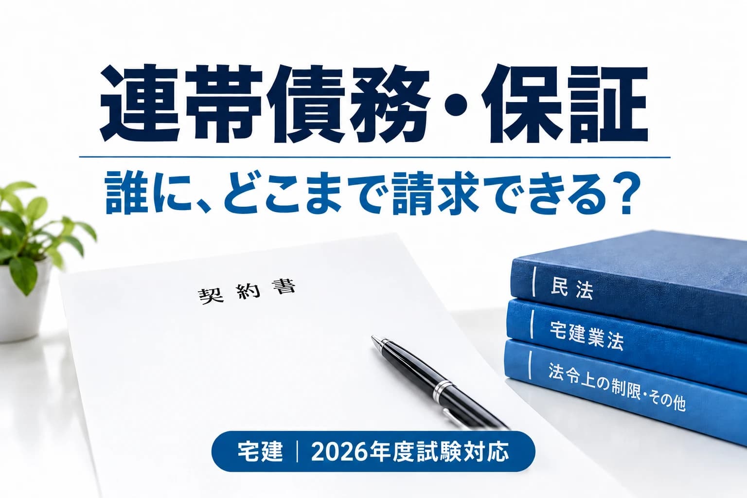 宅建の連帯債務・保証|絶対効と相対効を具体例で整理を説明する記事カバー