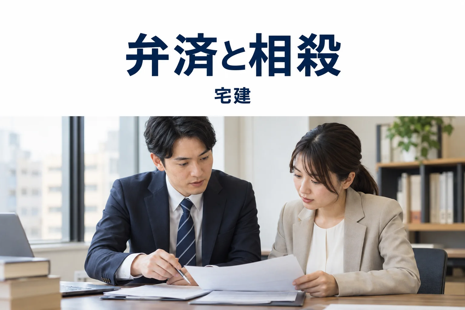 弁済・相殺の解説記事カバー(写真調イメージ)